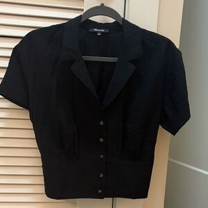 Madewell Black Short Sleeve Button-Down Shirt